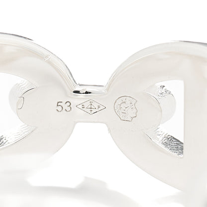 Hermes Sterling Silver PM Chaine d'Ancre Enchainee Band Ring 53 6.25 6 of 7