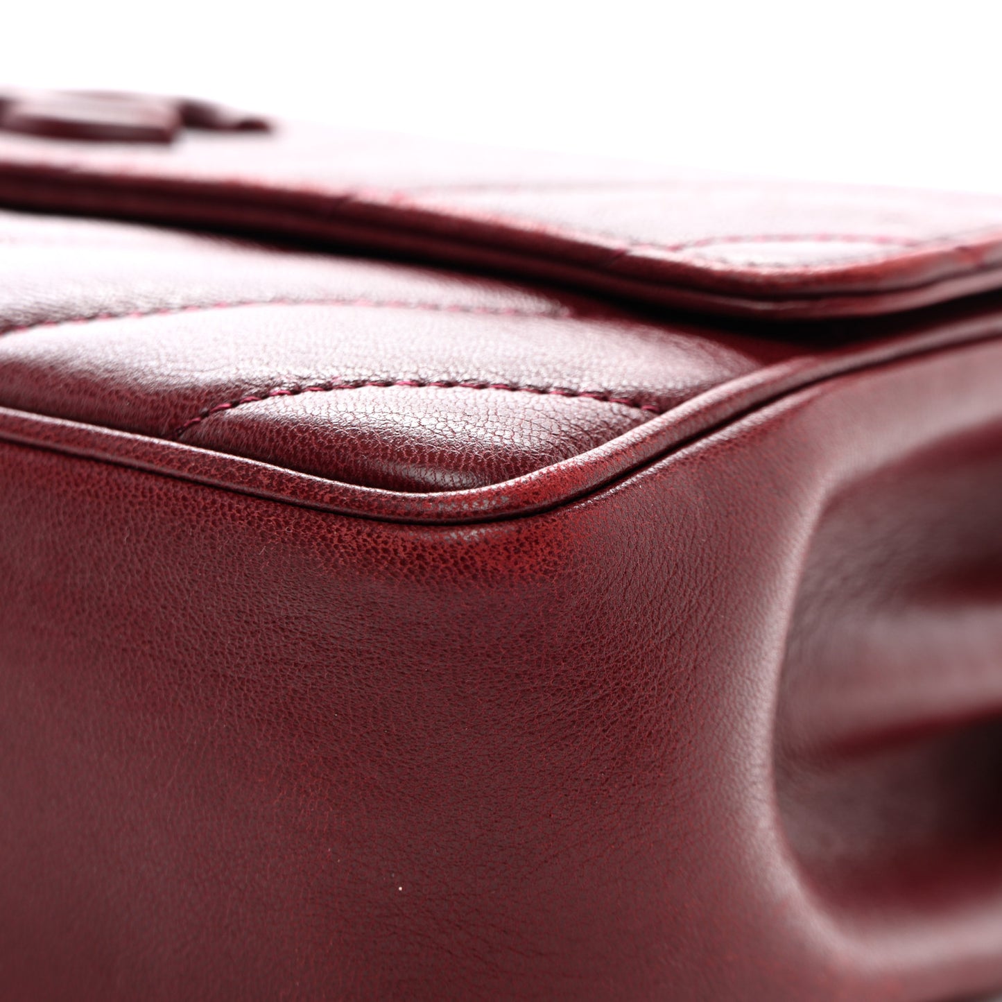 Lambskin Quilted Jumbo Coco Vintage Flap Burgundy