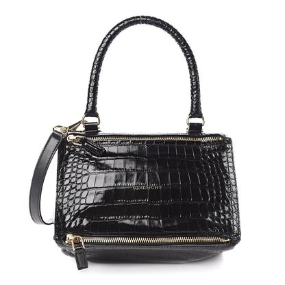 Givenchy Calfskin Crocodile Embossed Small Pandora Black 1 of 10