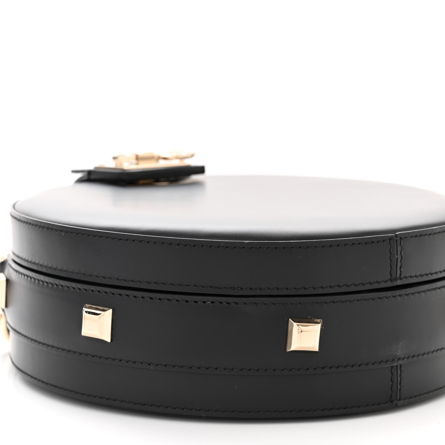 Salvatore Ferragamo Calfskin Round Studio Crossbody Black 8 of 9