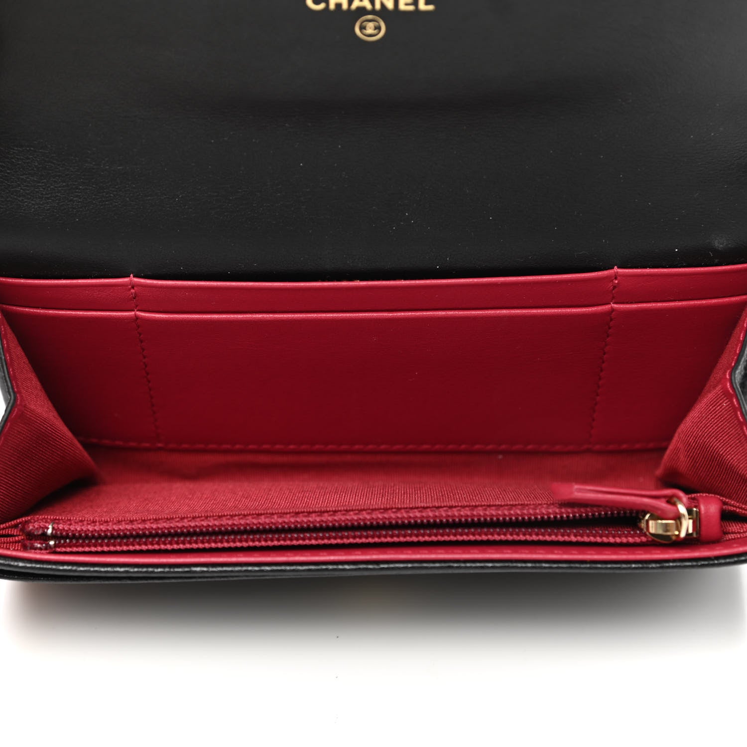 Chanel Shiny Goatskin Quilted Chanel 19 Flap Wallet Black 6 of 10