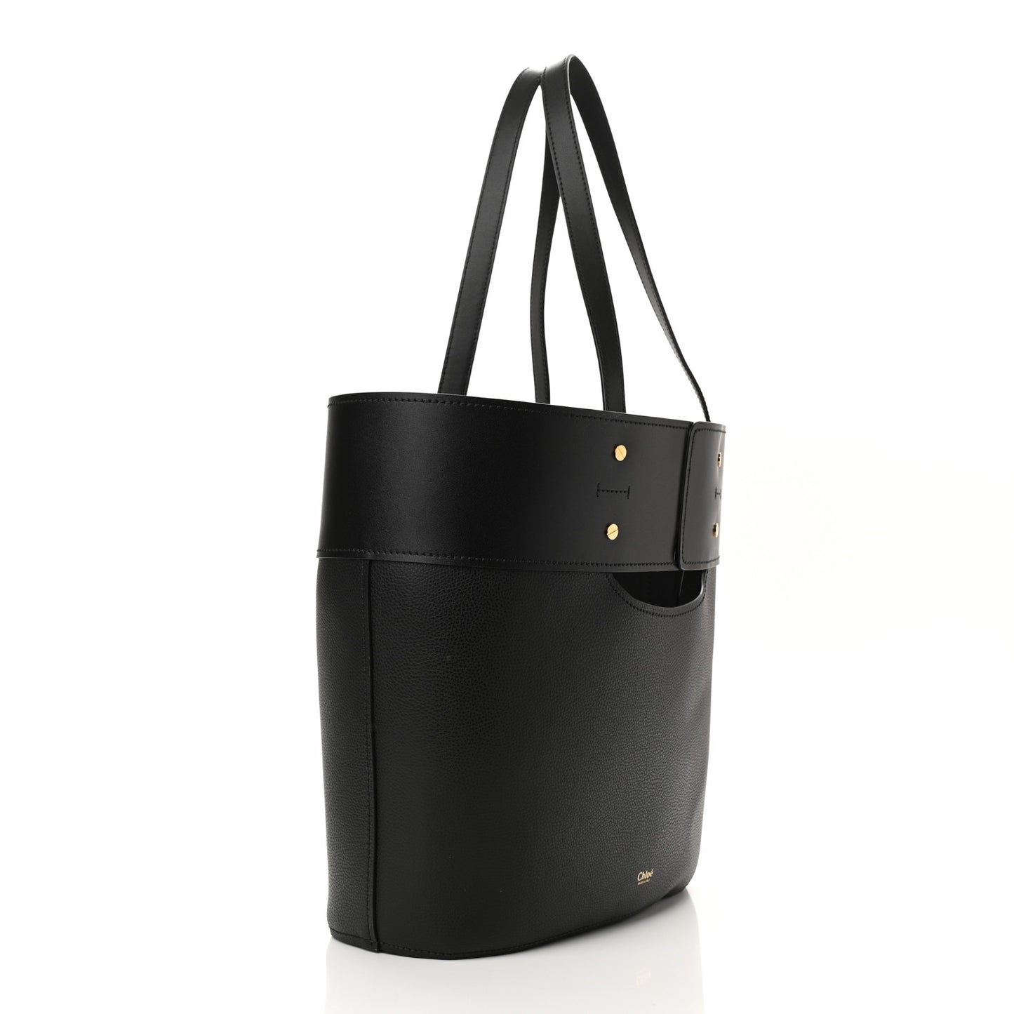 Smooth Grained Calfskin Medium Aby Tote Black