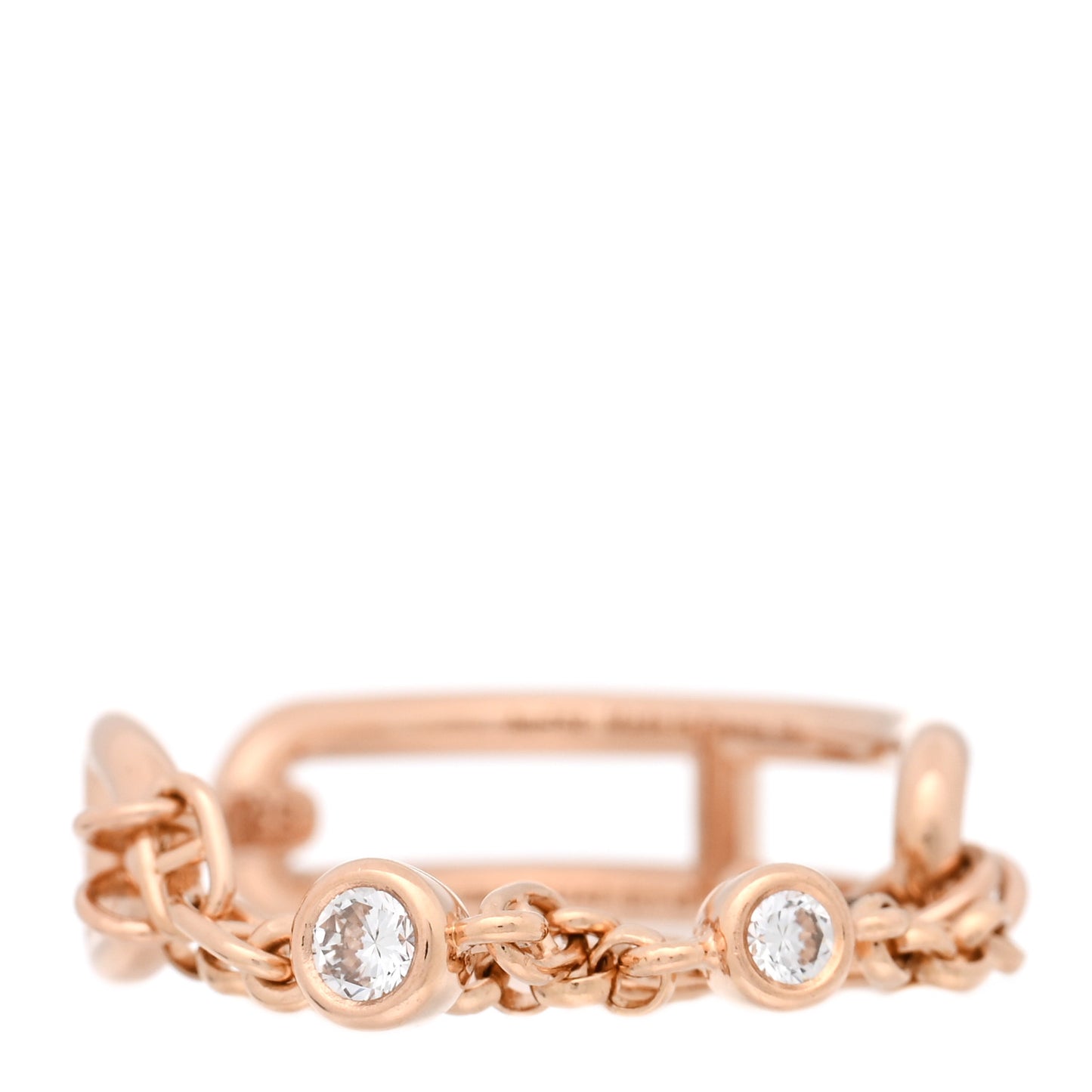 18K Rose Gold Diamond PM Chaine d'Ancre Chaos Ring 55 7.25