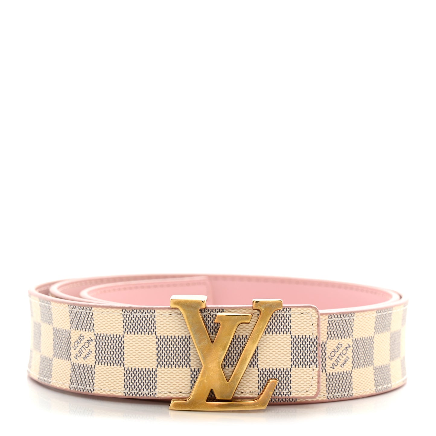 Damier Azur LV Initiales 32mm Belt 80/32 Rose Ballerine