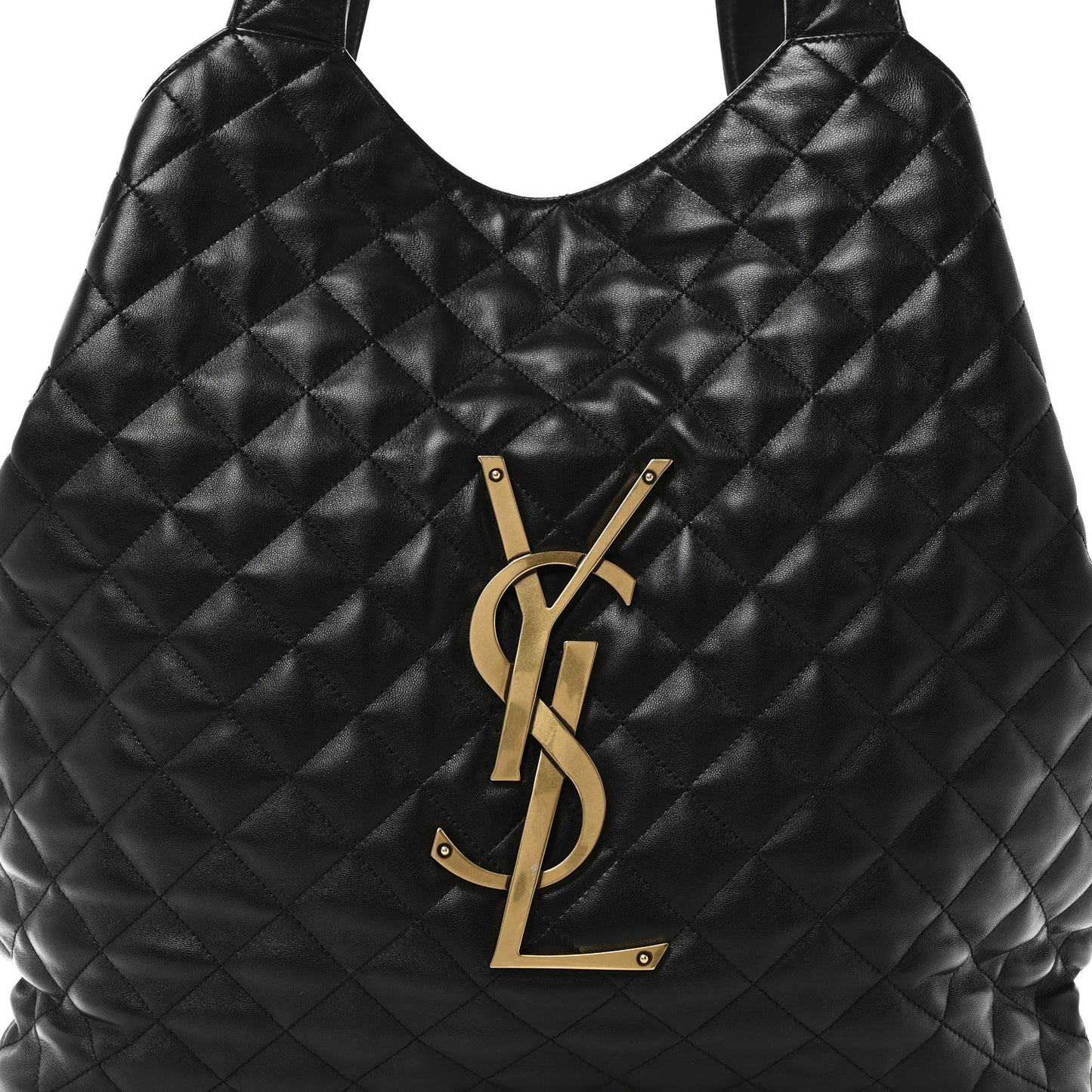 Lambskin Quilted Maxi Icare Shopping Tote Black