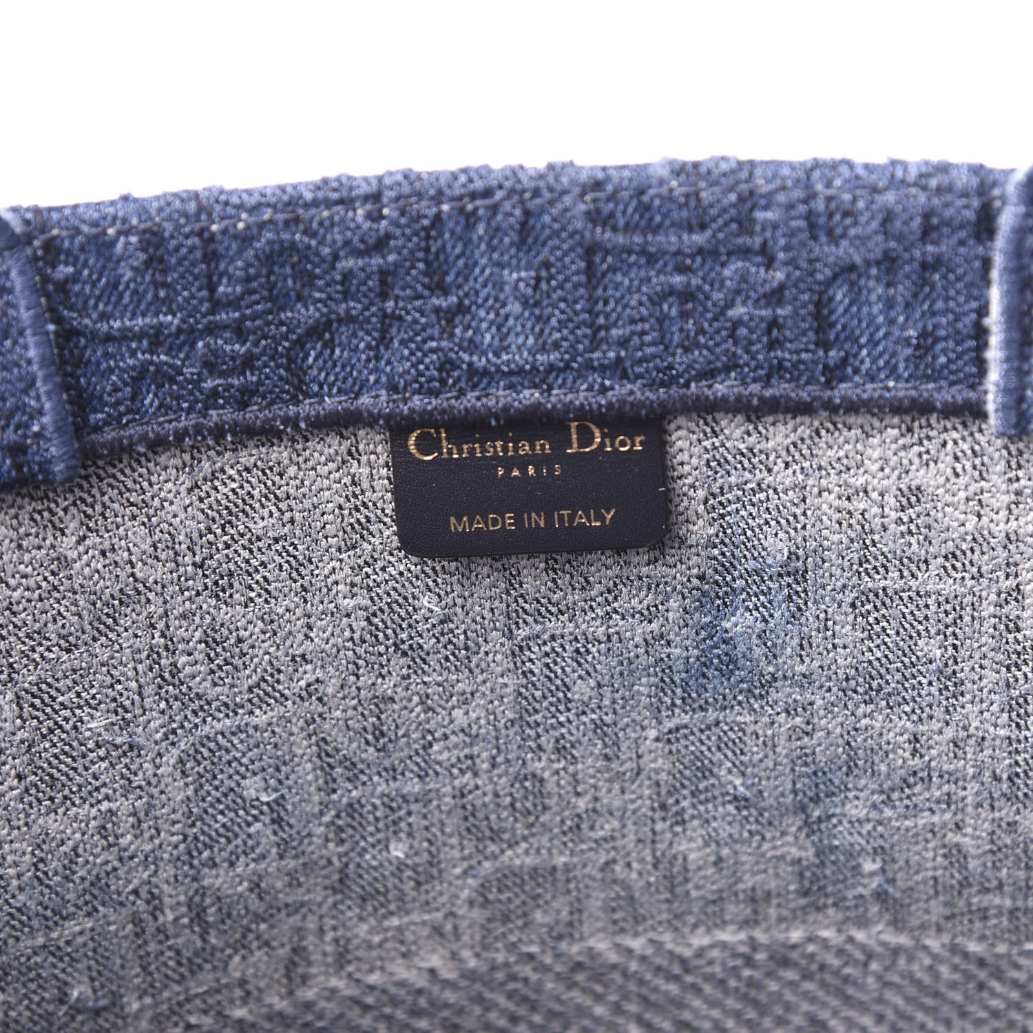 Christian Dior Oblique Denim Book Tote Denim Blue 8 of 10