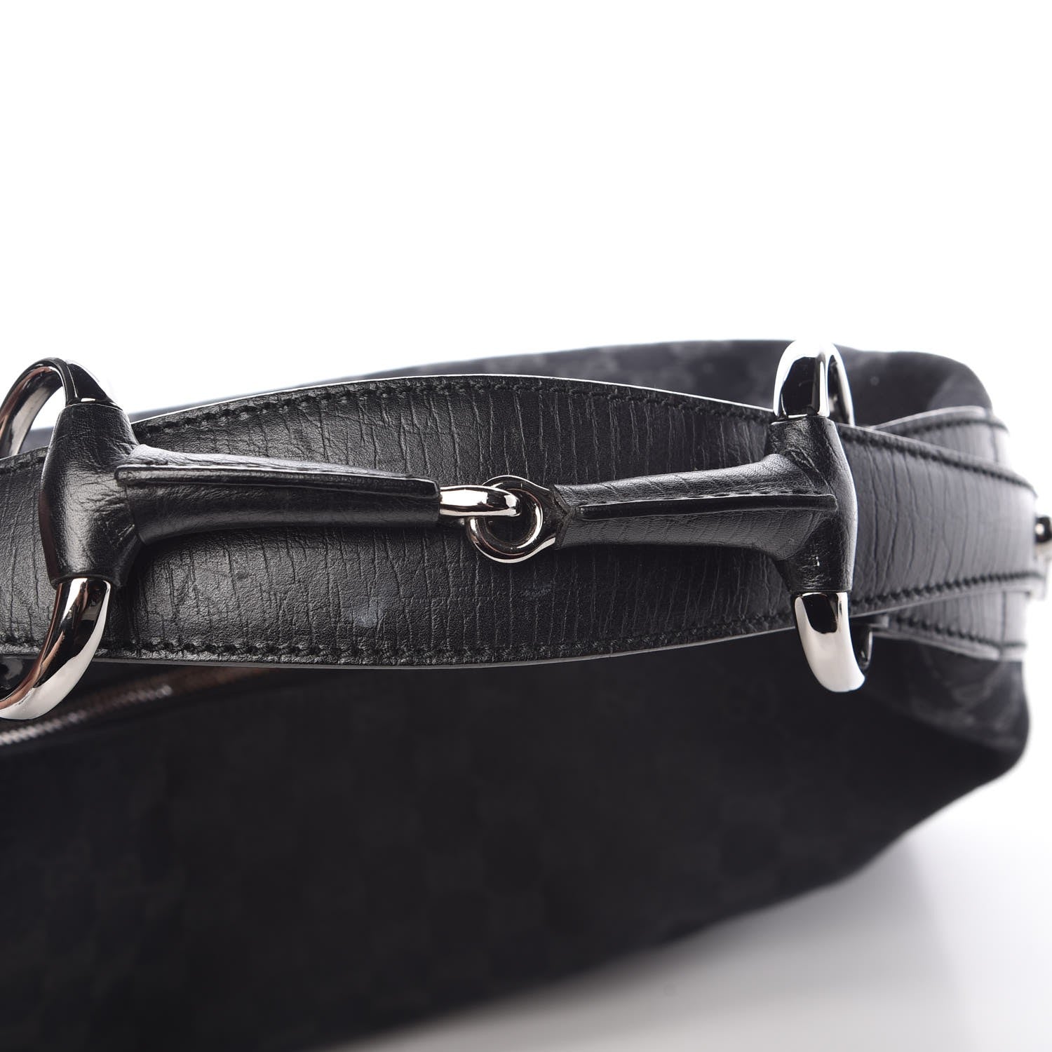Gucci Monogram Medium Horsebit Chain Hobo Black 8 of 8