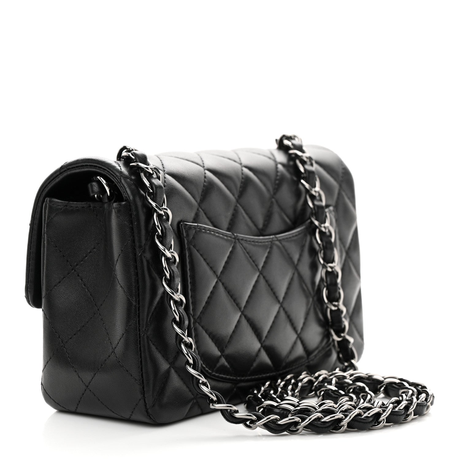 Chanel Lambskin Quilted Mini Rectangular Flap Black 3 of 10