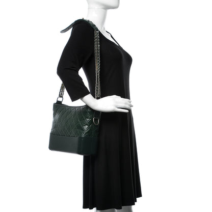 Chanel Aged Calfskin Quilted Medium Gabrielle Hobo Dark Green 2 of 9