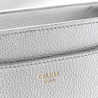 Celine Laminated Grained Calfskin 16 Top Handle Bag Silver 6 of 12