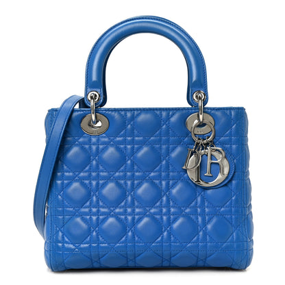 Christian Dior Lambskin Cannage Medium Lady Dior Blue 1 of 10