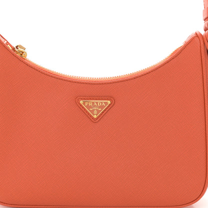 Prada Saffiano Lux Mini Re-Edition Shoulder Bag Arancio 9 of 11