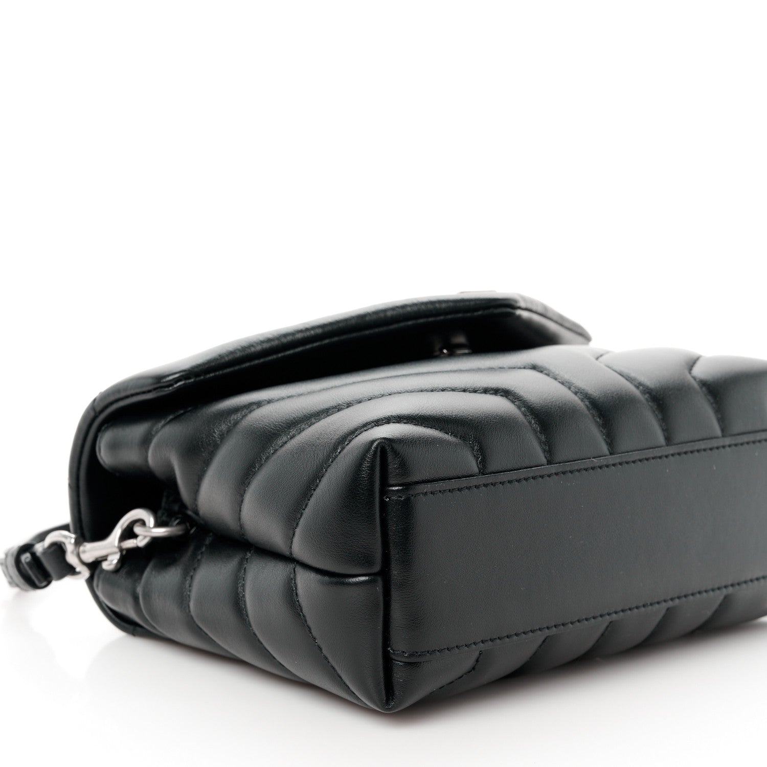 Saint Laurent Calfskin Y Quilted Monogram Toy Loulou Crossbody Bag Black 10 of 11