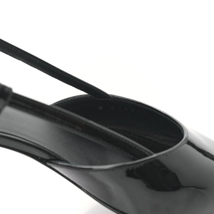 Chanel Patent CC Low Heel Slingback 38 Black 8 of 8