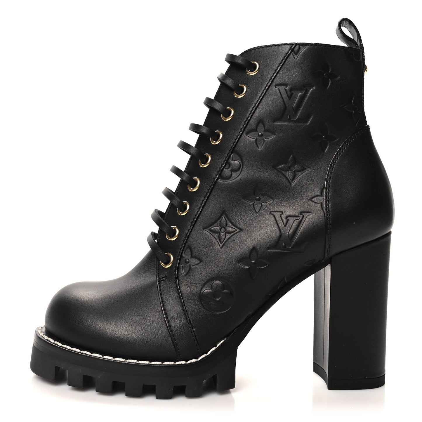 Calfskin Monogram Star Trail Ankle Boots 37 Black