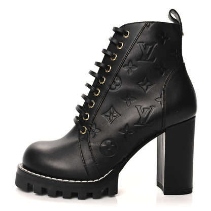 Louis Vuitton Calfskin Monogram Star Trail Ankle Boots 37 Black 1 of 8