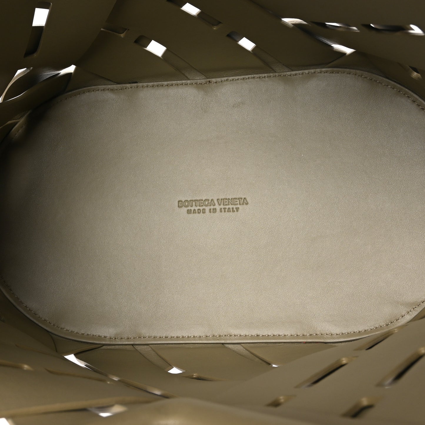 Calfskin The Point Weave Triangle Bag Taupe Grey