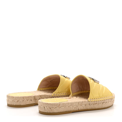 Gucci Nappa Matelasse GG Marmont Espadrille Slide Sandals 37.5 Yellow 5 of 10
