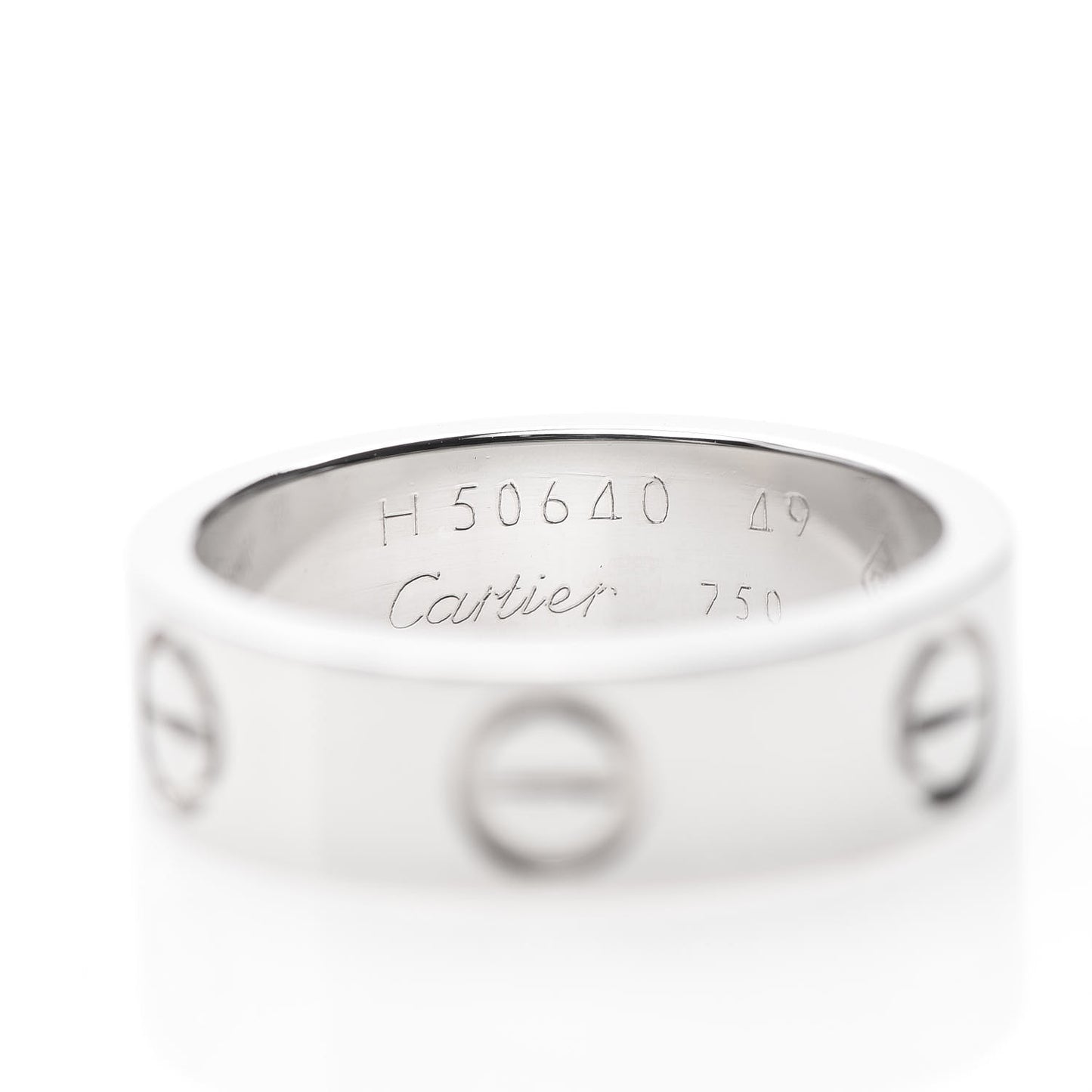 18K White Gold 5.5mm LOVE Ring 49 4.75