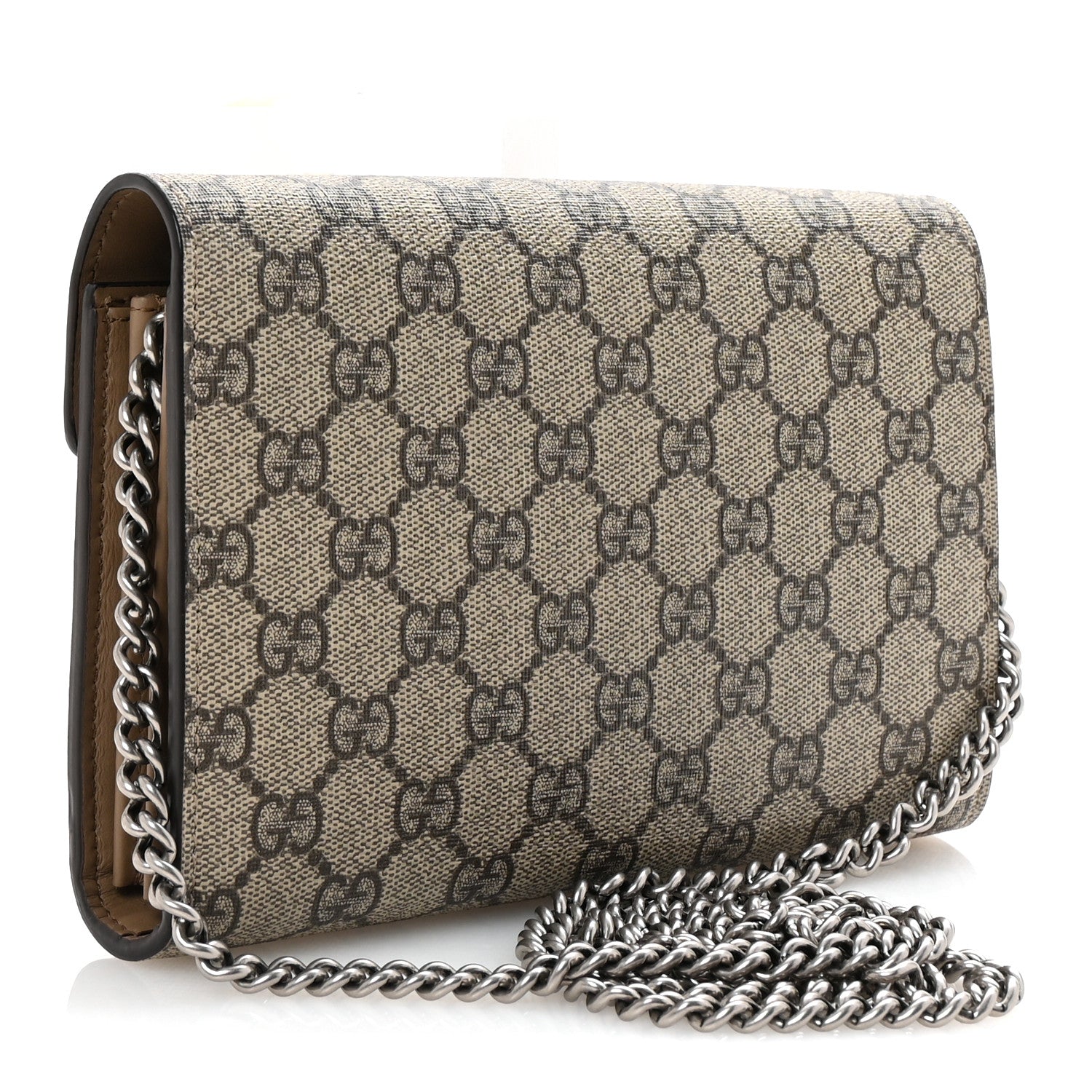 Gucci GG Supreme Monogram Mini Dionysus Chain Wallet Beige Taupe 3 of 10