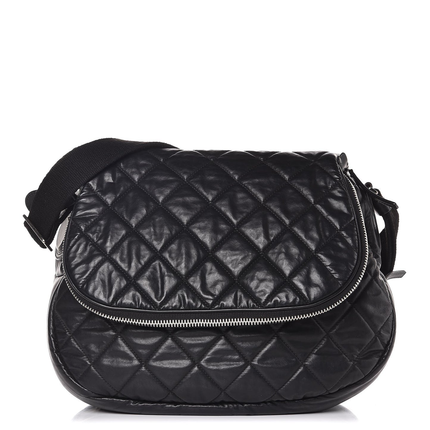 Nylon Quilted Jumbo Coco Cocoon Messenger Black