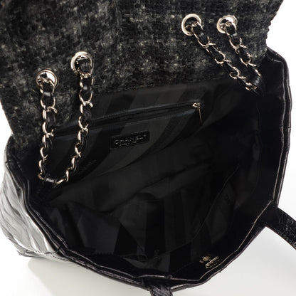 Chanel Glazed Calfskin Quilted Tweed Portobello Tote Black 8 of 8