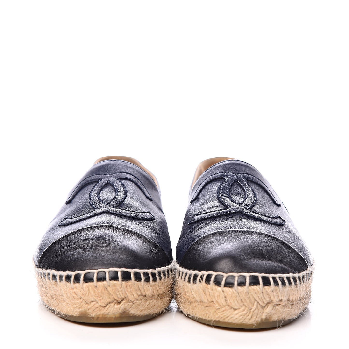 Lambskin CC Espadrilles 37 Navy Black