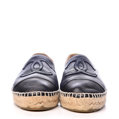 Chanel Lambskin CC Espadrilles 37 Navy Black 2 of 10