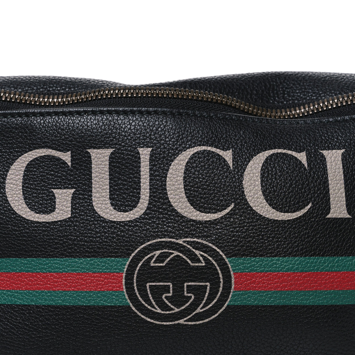 Gucci Grained Calfskin Logo Belt Bag Black 7 of 9