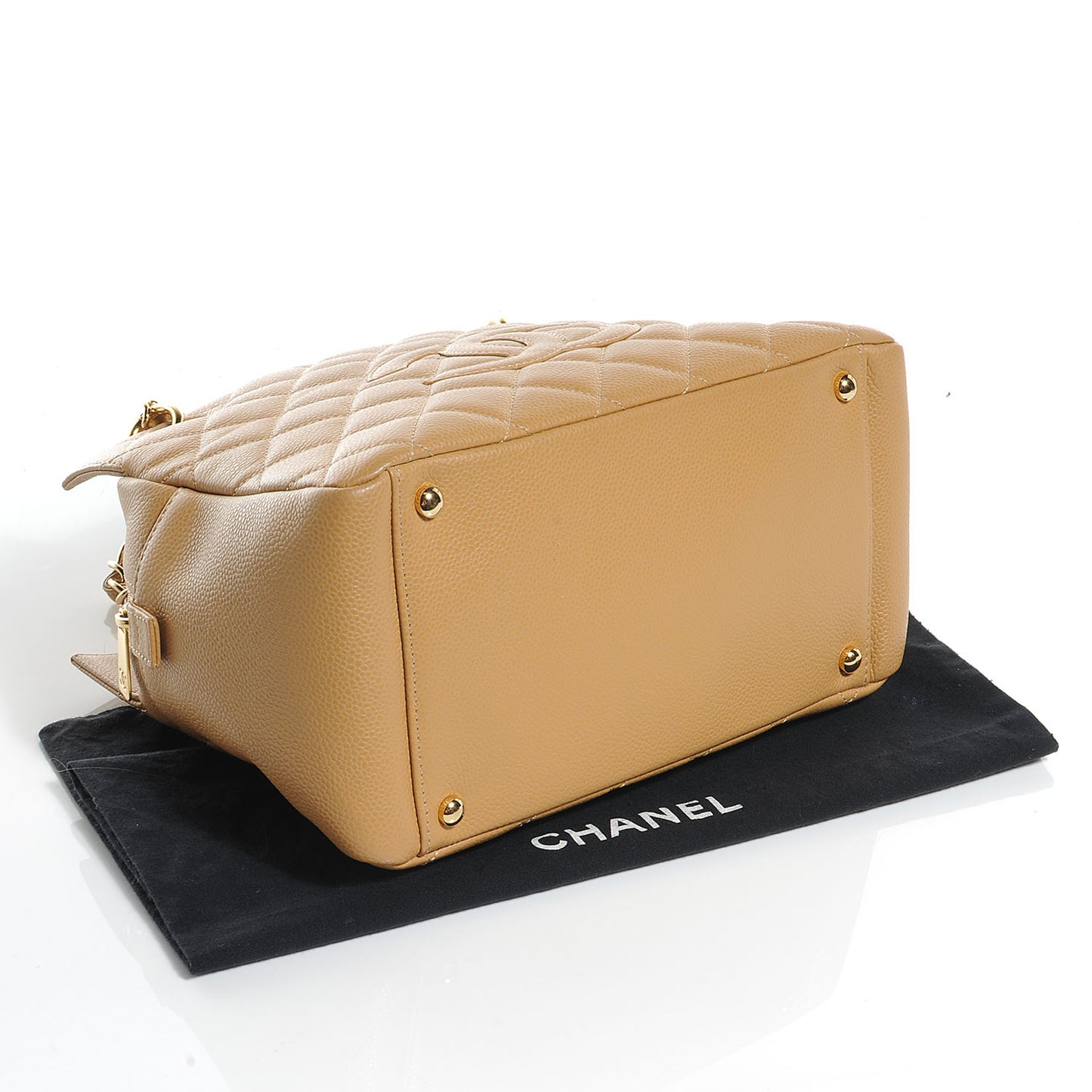Caviar Quilted Petit Timeless Tote PTT Beige
