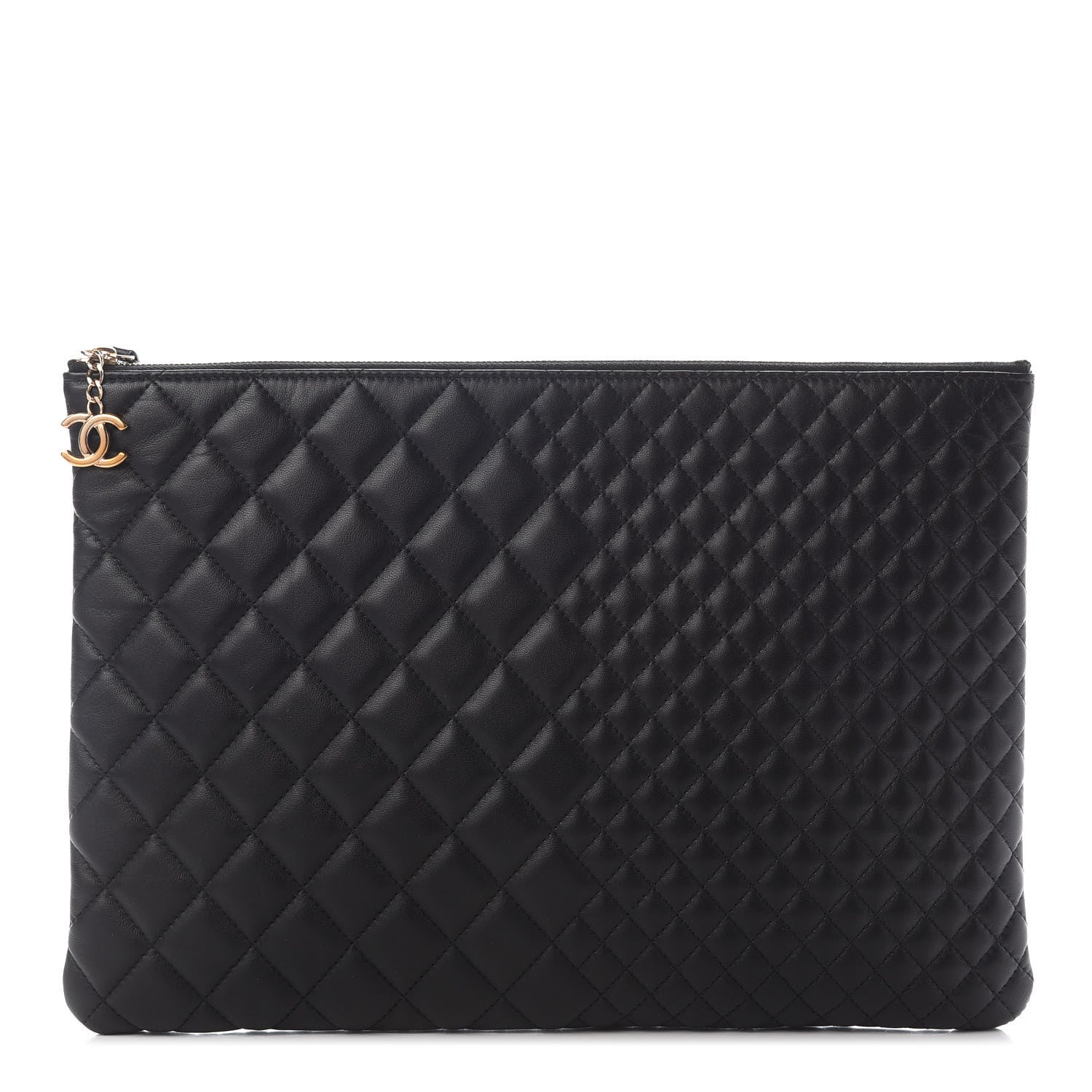 Chanel Lambskin Bi Quilted Large Cosmetic Case Black 1 of 8