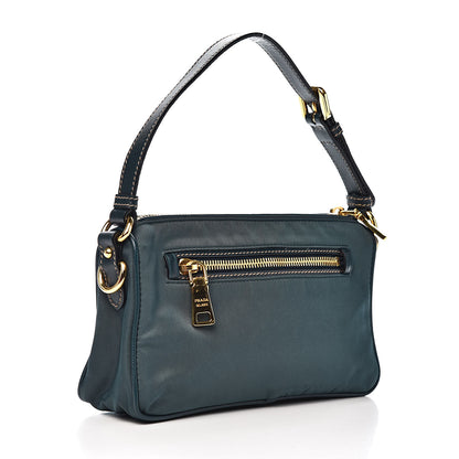 Prada Tessuto Nylon Saffiano Pochette Denim 3 of 10