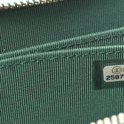Chanel Metallic Caviar Quilted Zip Coin Purse Green 7 of 8
