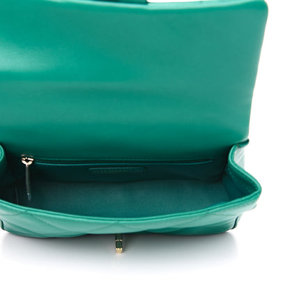 Chanel Lambskin Quilted CC Flap Bag Green 4 of 9