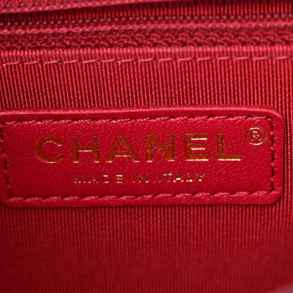 Chanel Lambskin Stitched Pearl Logo Top Handle Flap Black Black 6 of 10