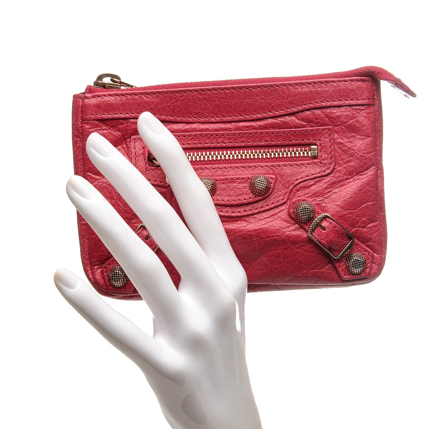 Agneau Giant 12 Silver Hardware M Porte-Monnaie Coin Purse Rose Thulian