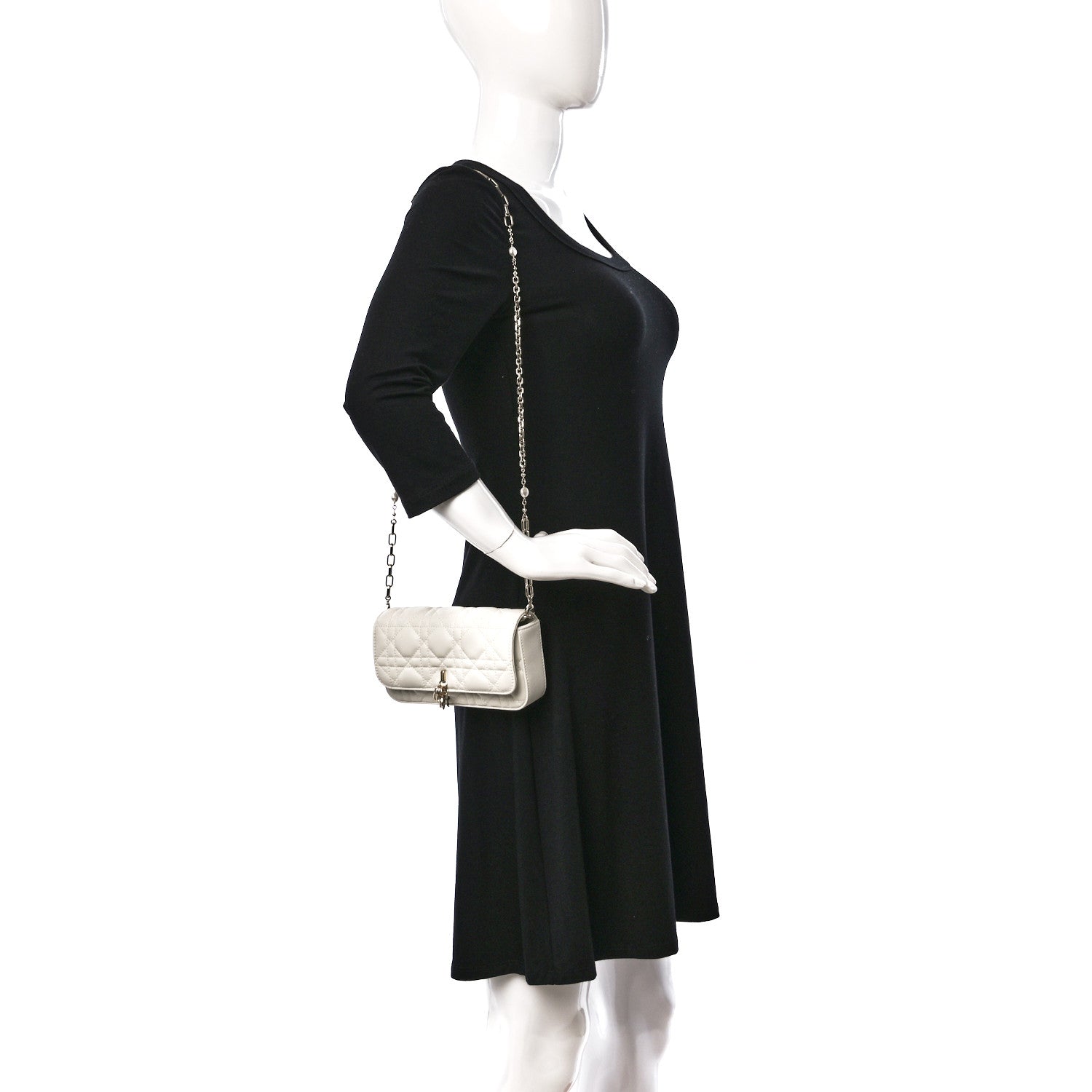 Christian Dior Lambskin Cannage Dior Talk Phone Pouch Latte 2 of 12