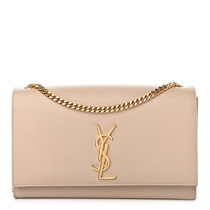 Saint Laurent Grain De Poudre Medium Monogram Kate Satchel Nude Powder 1 of 5