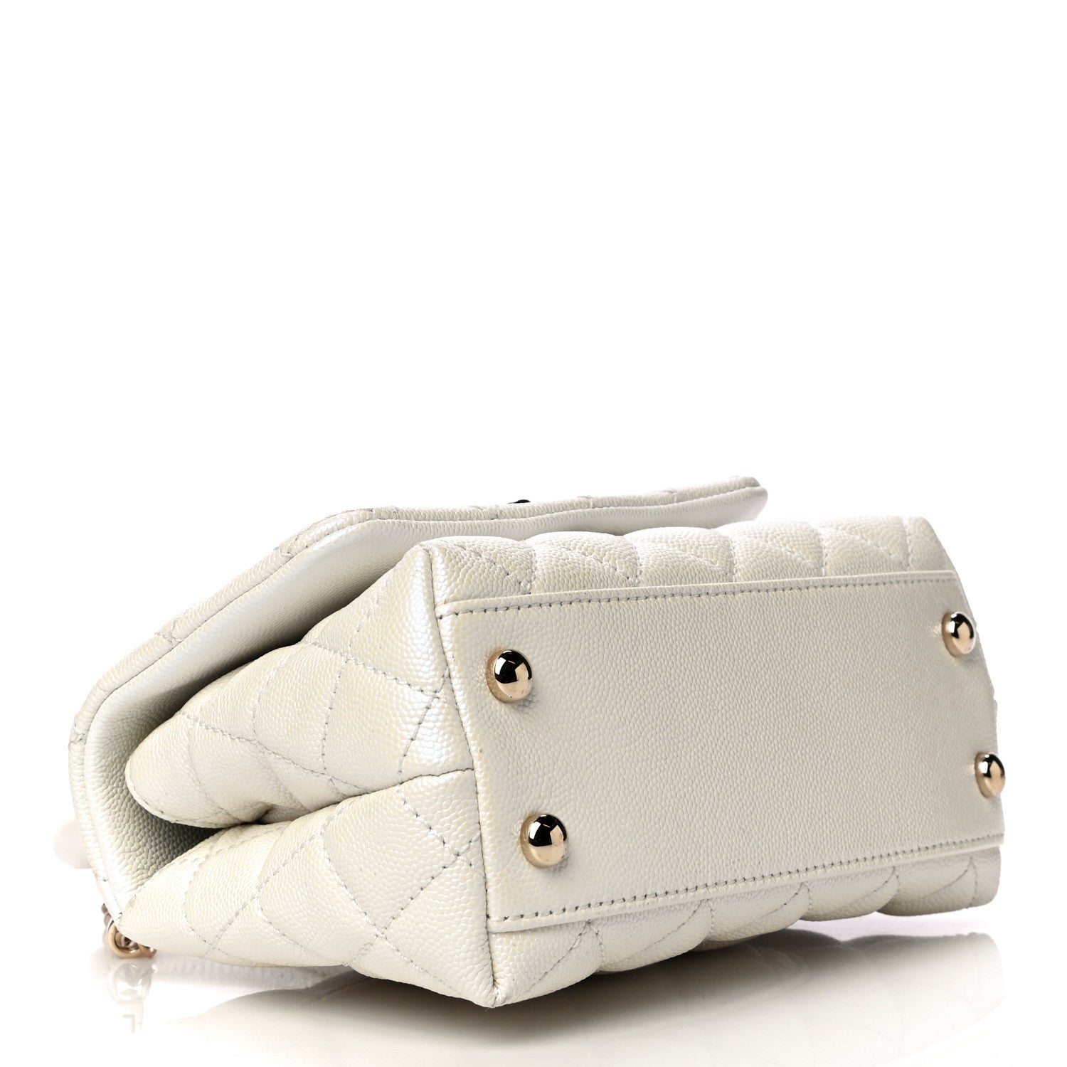 Chanel Iridescent Caviar Quilted Extra Mini Coco Handle Flap Ivory 4 of 10