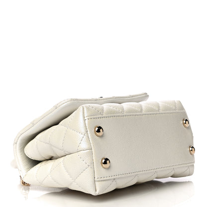Chanel Iridescent Caviar Quilted Extra Mini Coco Handle Flap Ivory 4 of 10