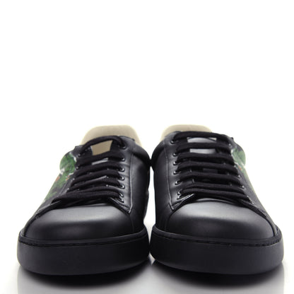 Gucci Calfskin Green Panther Print Mens Ace Sneakers 9.5 Black 2 of 11