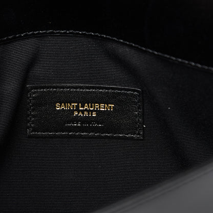 Saint Laurent Smooth Shiny Calfskin Monogram Uptown Pouch Black 5 of 7