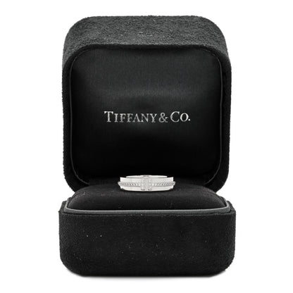 Tiffany 18K White Gold Diamond Narrow T Two Ring 49 5 5 of 5