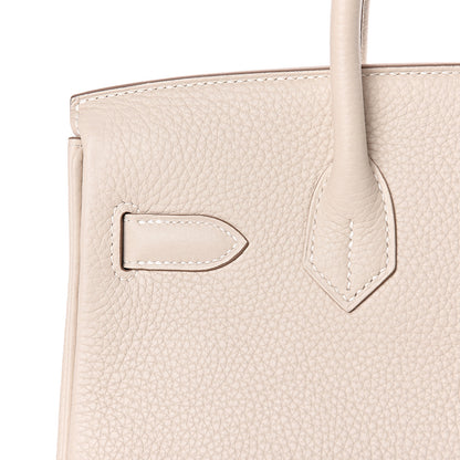 Hermes Taurillon Clemence Birkin 30 Craie 30 of 38