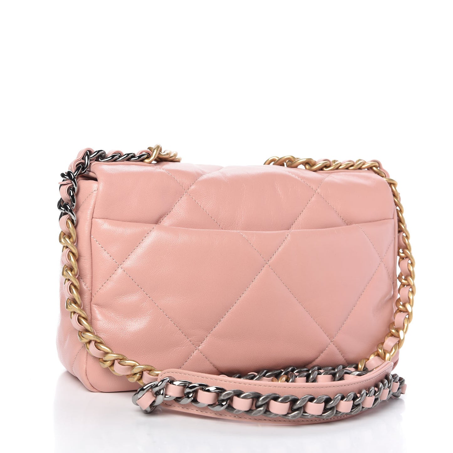 Goatskin Quilted Medium Chanel 19 Flap Light Pink