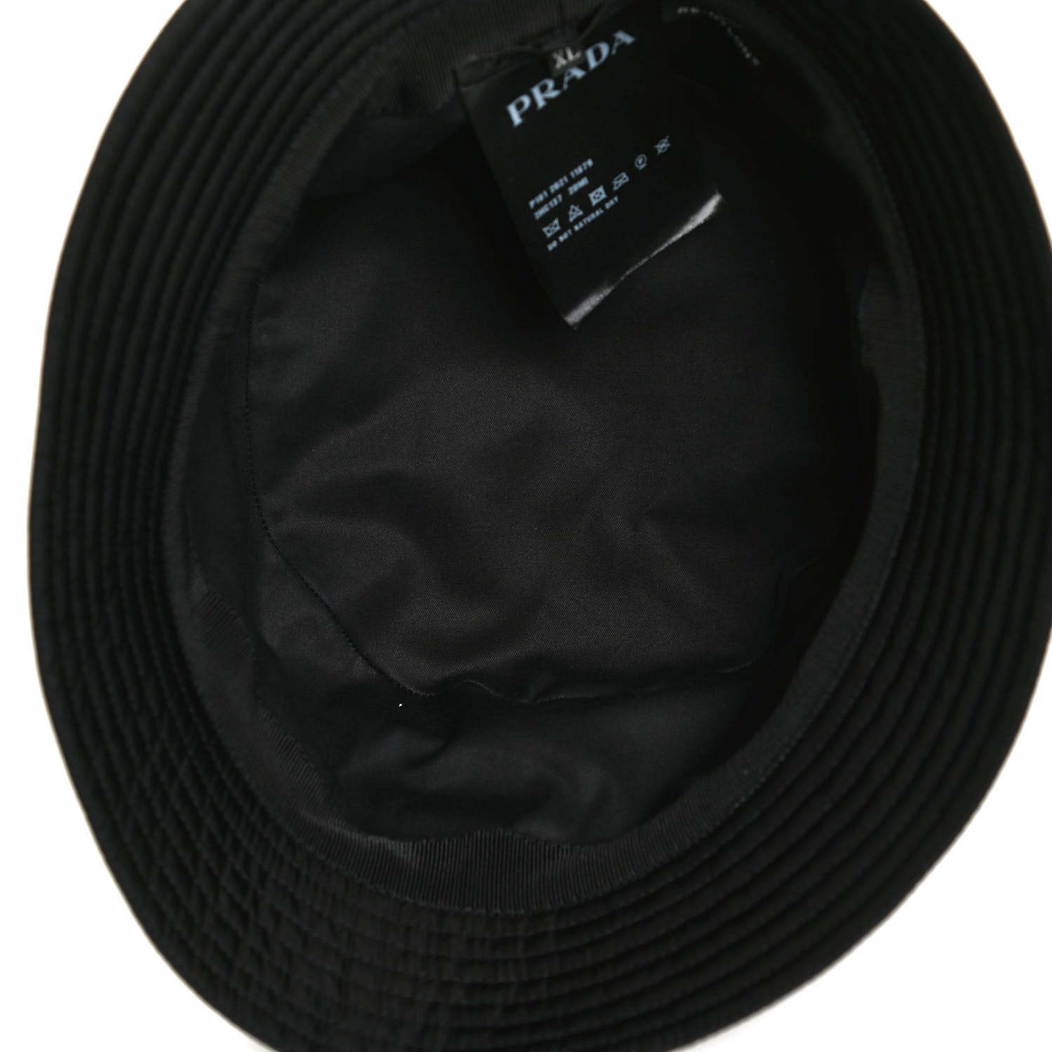 Prada Re-Nylon Metal Triangle Logo Mens Bucket Hat XL Black 5 of 7