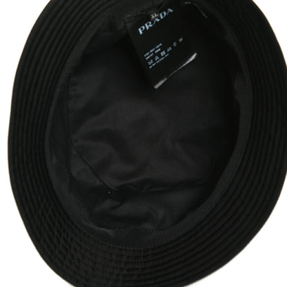 Prada Re-Nylon Metal Triangle Logo Mens Bucket Hat XL Black 5 of 7