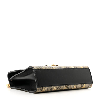 Gucci GG Supreme Monogram Bees Small Padlock Shoulder Bag Black 4 of 13