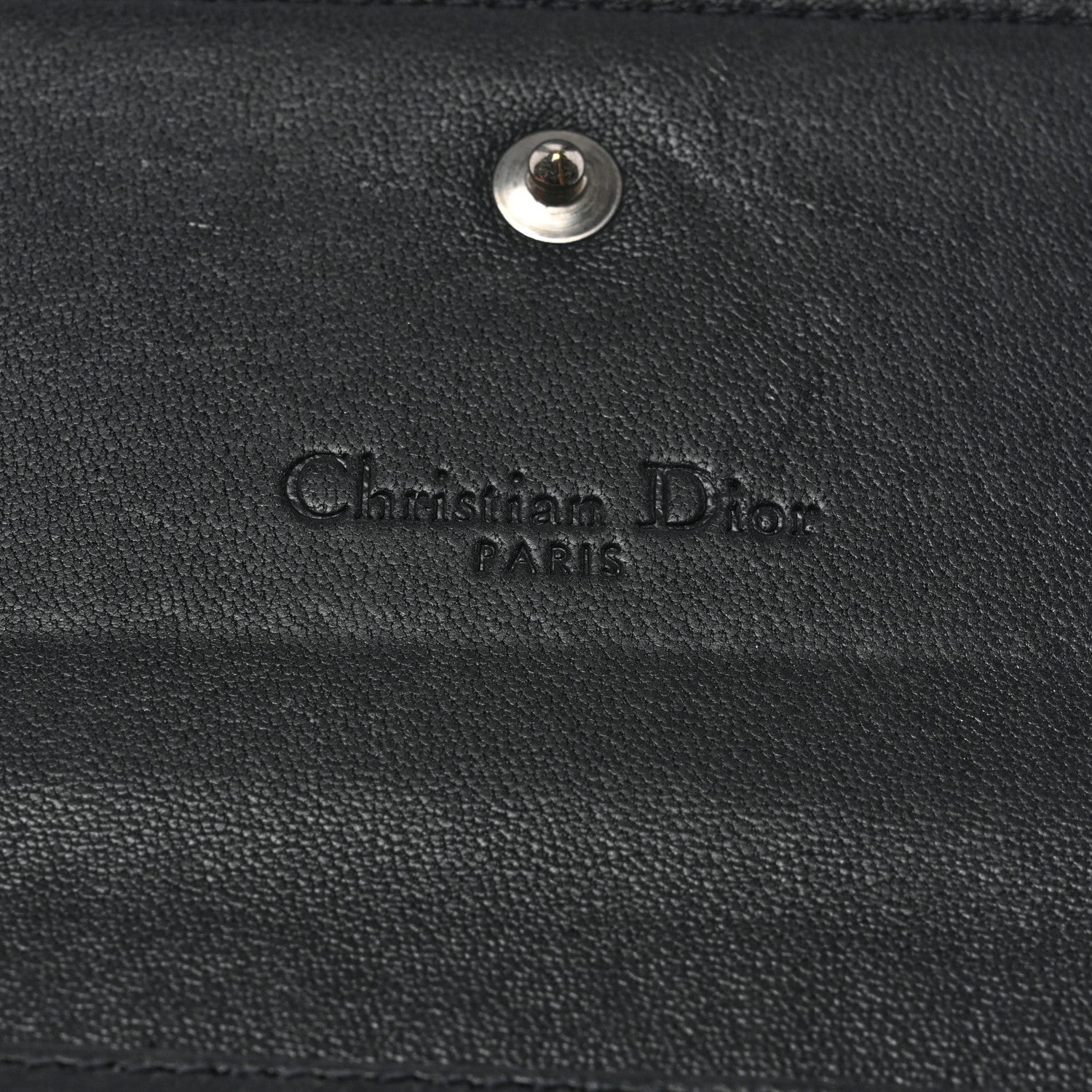 Christian Dior Metallic Calfskin Micro-Cannage Lady Dior Croisiere Chain Wallet Blue 6 of 9