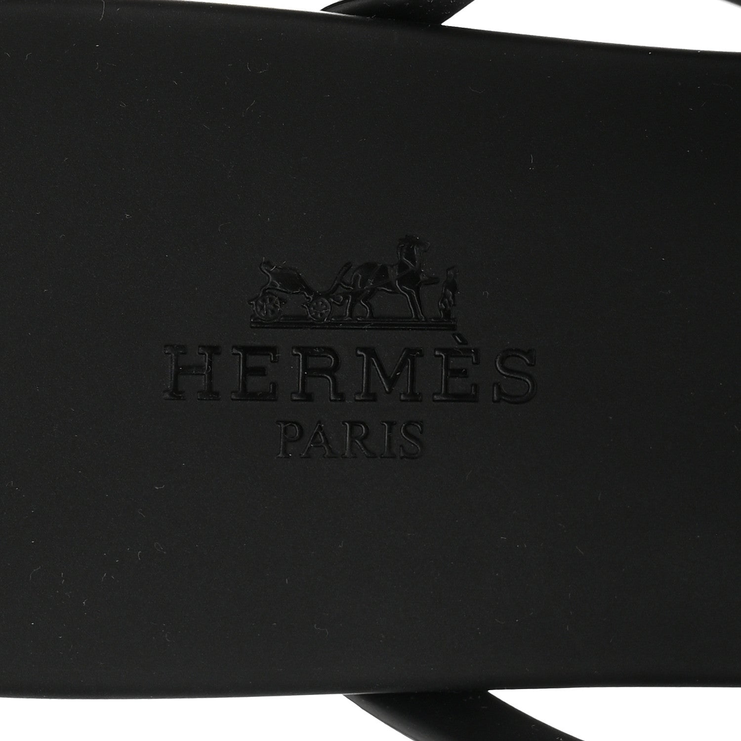 Hermes Rubber Womens Egerie Sandals 39 Black 8 of 9